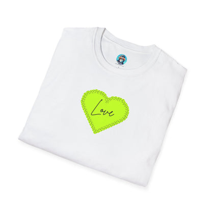 Green Pickleball Heart: Unisex Softstyle T-Shirt