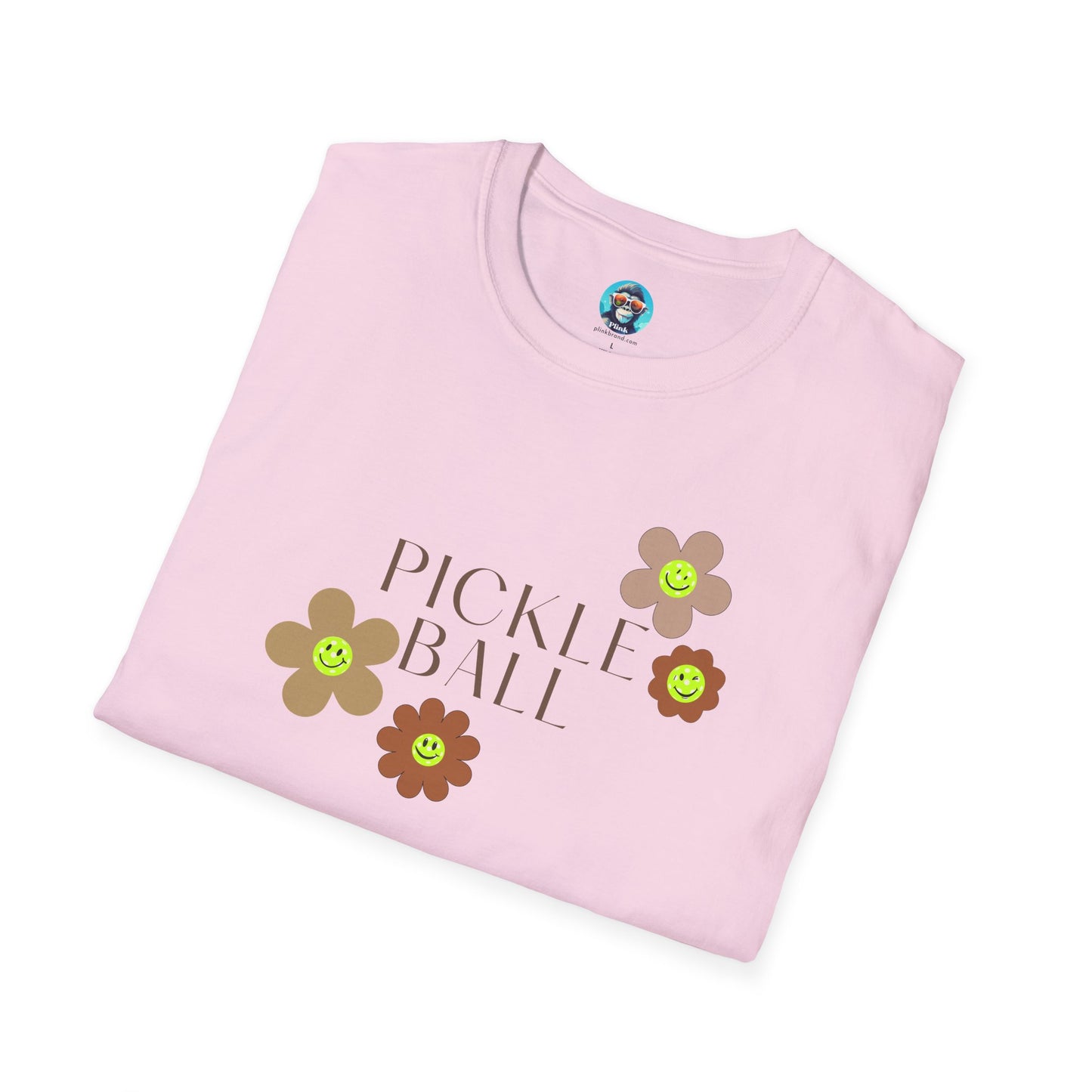 Pickleball Retro Flowers: Unisex Softstyle T-Shirt