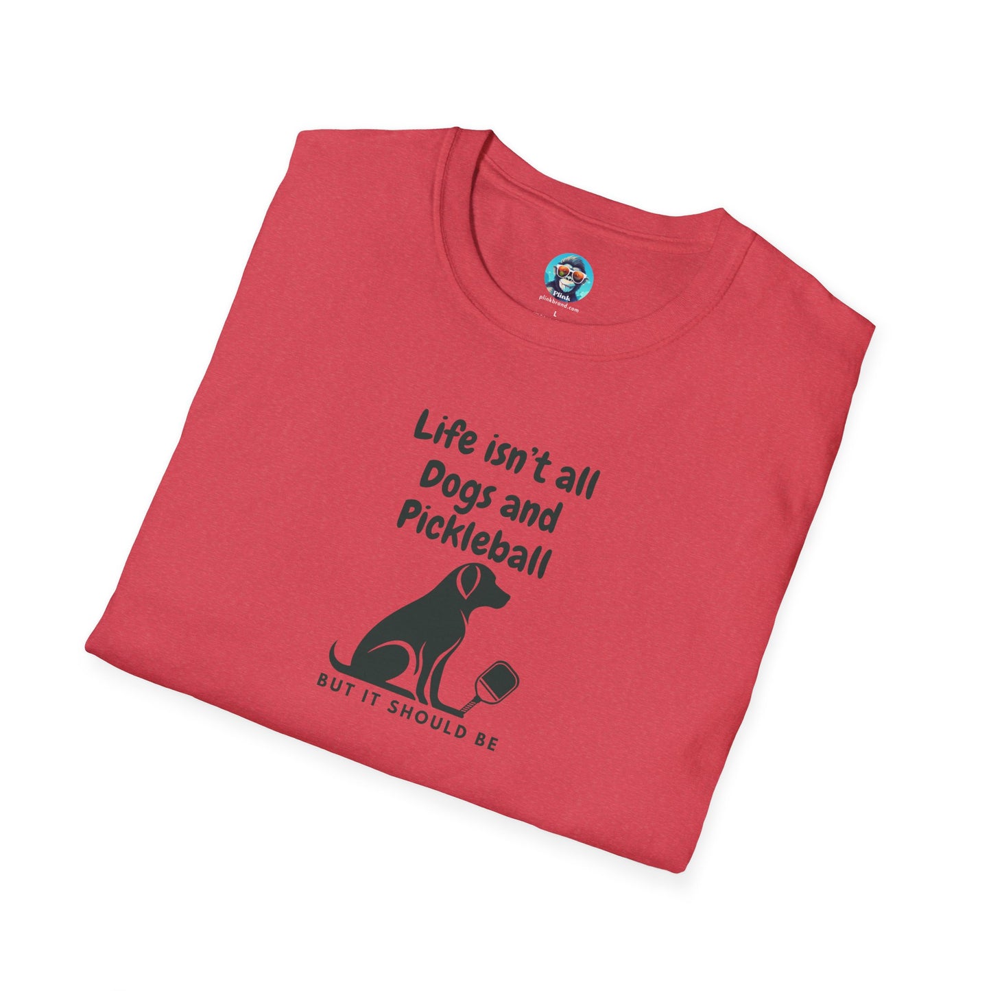 Dogs and Pickleball: Unisex Softstyle T-Shirt